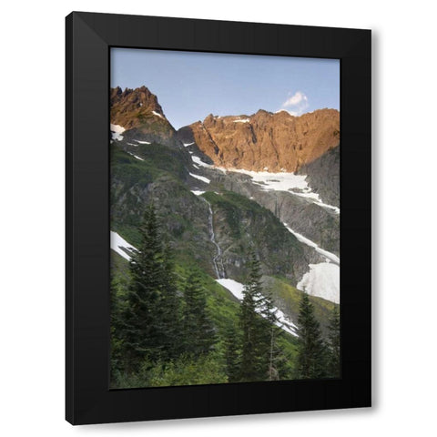 WA, Cascade Pass Snowy mountain wilderness Black Modern Wood Framed Art Print by Paulson, Don