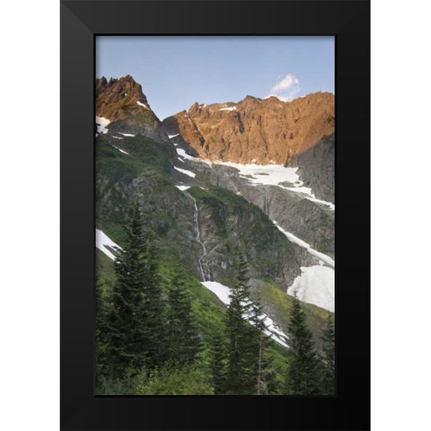 WA, Cascade Pass Snowy mountain wilderness Black Modern Wood Framed Art Print by Paulson, Don