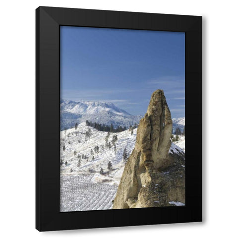 WA, Peshastin Pinnacles SP Jutting rock towers Black Modern Wood Framed Art Print by Paulson, Don