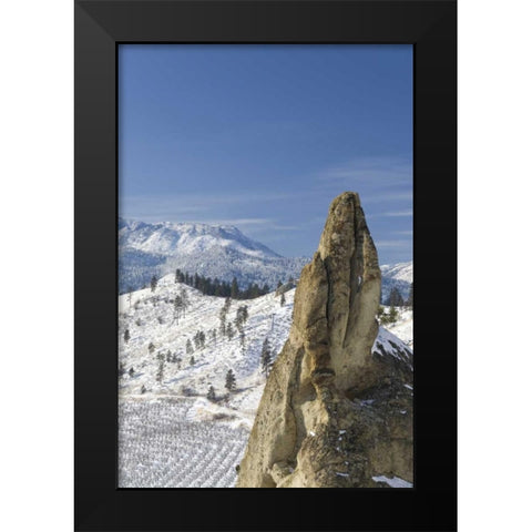 WA, Peshastin Pinnacles SP Jutting rock towers Black Modern Wood Framed Art Print by Paulson, Don