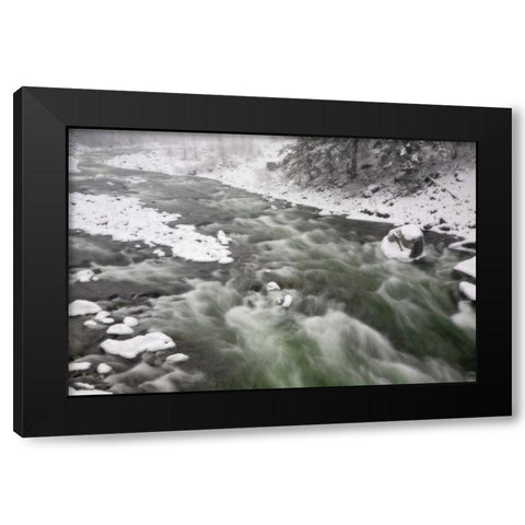 WA, Leavenworth Rapids on Wenatchee River Black Modern Wood Framed Art Print by Paulson, Don