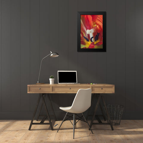 USA, Washington, Seabeck Detail of parrot tulip Black Modern Wood Framed Art Print by Paulson, Don