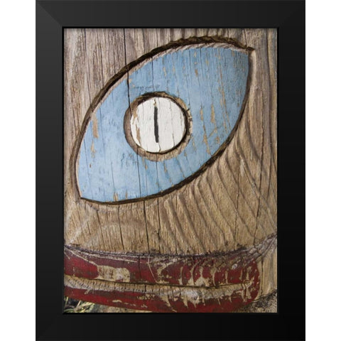 WA, Seabeck A Pacific Northwest Indian carving Black Modern Wood Framed Art Print by Paulson, Don