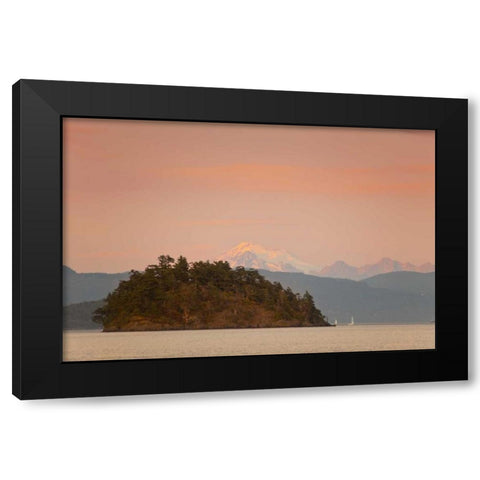 WA, San Juans, Cypress Island Two sailboats Black Modern Wood Framed Art Print with Double Matting by Lord, Fred