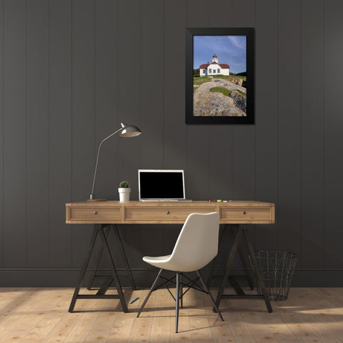 Washington, San Juan Ils Patos Island Lighthouse Black Modern Wood Framed Art Print by Paulson, Don