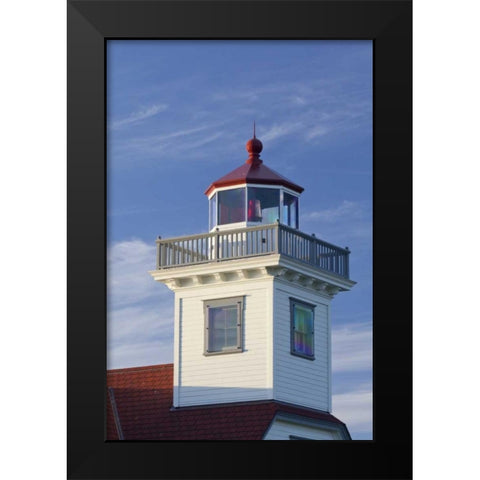 WA, San Juans Top of Patos Island Lighthouse Black Modern Wood Framed Art Print by Paulson, Don