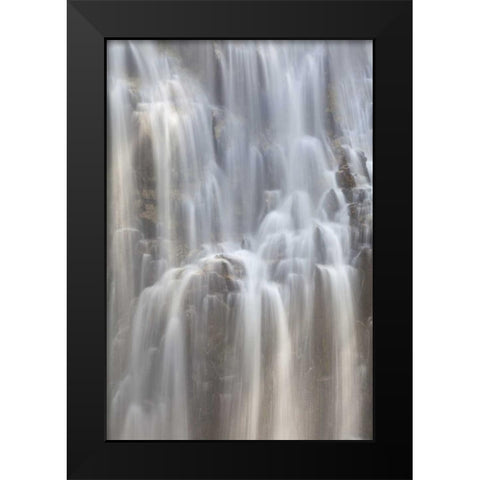WA, Cascades NP Waterfall on Agnes Gorge Trail Black Modern Wood Framed Art Print by Paulson, Don
