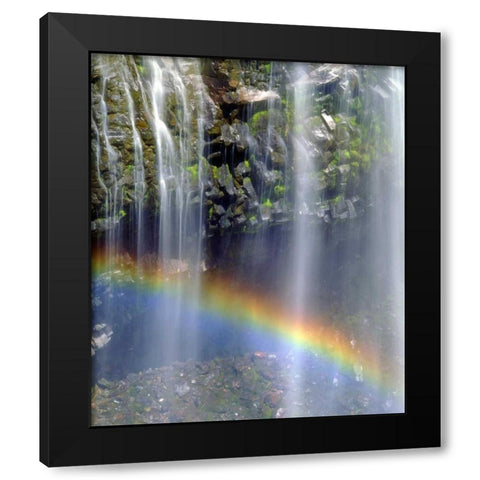 WA, Mount Rainer NP Rainbow at a waterfall Black Modern Wood Framed Art Print with Double Matting by Talbot Frank, Christopher