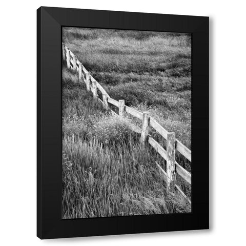 Washington Wooden fence in the Palouse country Black Modern Wood Framed Art Print with Double Matting by Flaherty, Dennis