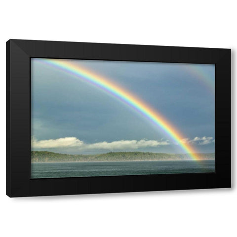 Washington, Seabeck Rainbow over Hood Canal Black Modern Wood Framed Art Print with Double Matting by Paulson, Don