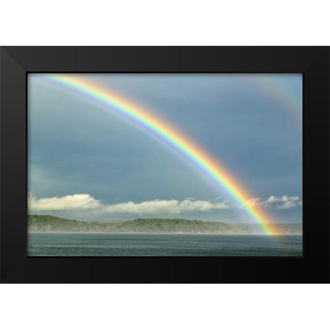 Washington, Seabeck Rainbow over Hood Canal Black Modern Wood Framed Art Print by Paulson, Don