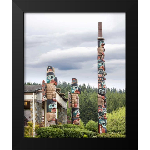 USA, Washington State, Jamestown Totem art PR Black Modern Wood Framed Art Print by Paulson, Don