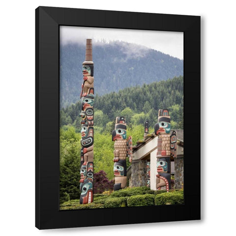 USA, Washington State, Jamestown Totem art PR Black Modern Wood Framed Art Print with Double Matting by Paulson, Don
