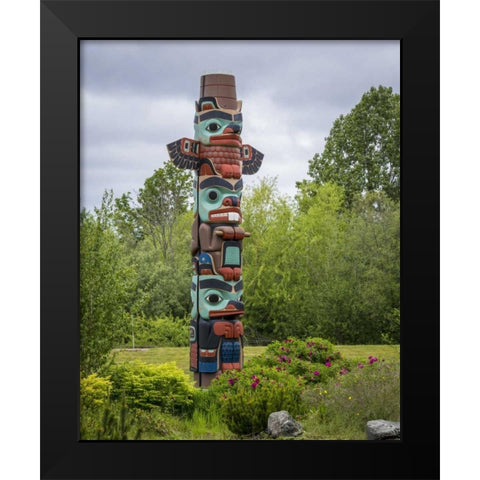 USA, Washington State, Jamestown Totem art PR Black Modern Wood Framed Art Print by Paulson, Don