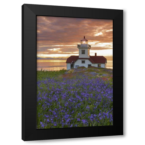 Washington, San Juan Islands Patos Lighthouse Black Modern Wood Framed Art Print by Paulson, Don