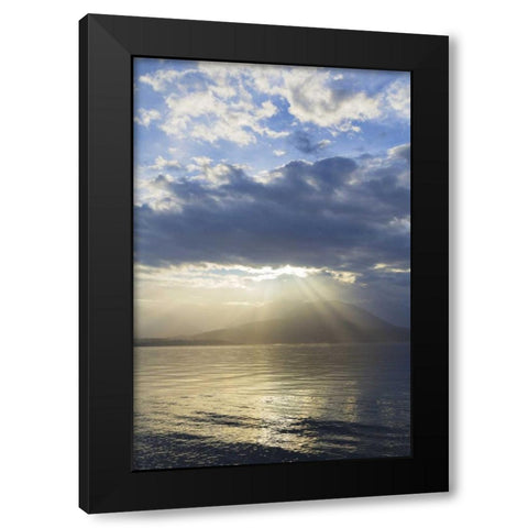 Washington, Seabeck God rays over Hood Canal Black Modern Wood Framed Art Print by Paulson, Don