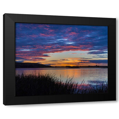 USA, Washington Sunset on Scooteney Reservoir Black Modern Wood Framed Art Print by Paulson, Don