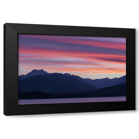 WA, Seabeck Olympic Mountains and Hood Canal Black Modern Wood Framed Art Print with Double Matting by Paulson, Don