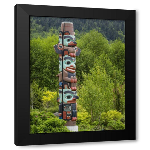 USA, Washington State, Jamestown Totem art PR Black Modern Wood Framed Art Print with Double Matting by Paulson, Don