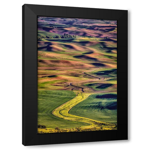 Washington State-Palouse Steptoe Butte at sunset  Black Modern Wood Framed Art Print by Jaynes Gallery