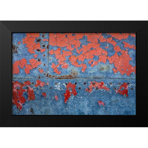 Washington State-Port Townsend-Fort Worden State Park Rusty metal of old metal boat  Black Modern Wood Framed Art Print by Jaynes Gallery