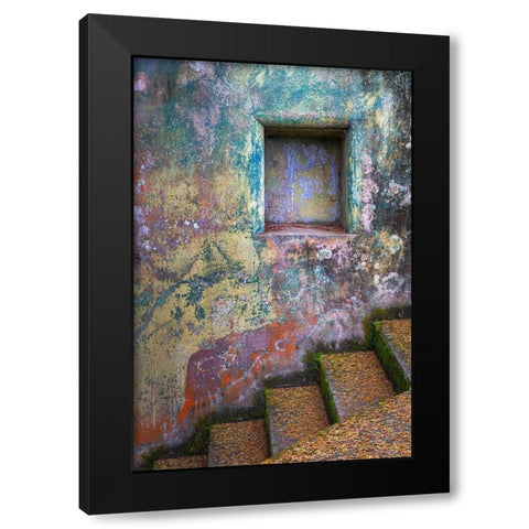 Washington State-Port Townsend-Fort Worden State Park Painted walls and stairway  Black Modern Wood Framed Art Print by Jaynes Gallery