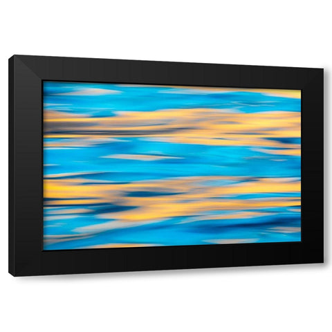Washington State-Seabeck Blue and gold reflections on Hood Canal  Black Modern Wood Framed Art Print by Jaynes Gallery