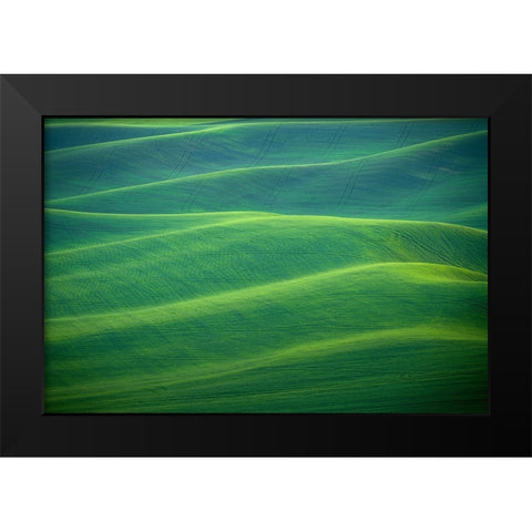 USA-Washington-Palouse-Rolling spring wheat fields Black Modern Wood Framed Art Print by Jaynes Gallery