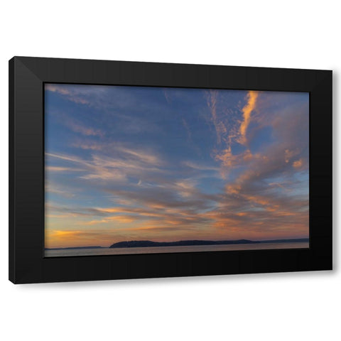 USA-Washington State-Seabeck Sunset over Hood Canal Black Modern Wood Framed Art Print with Double Matting by Jaynes Gallery