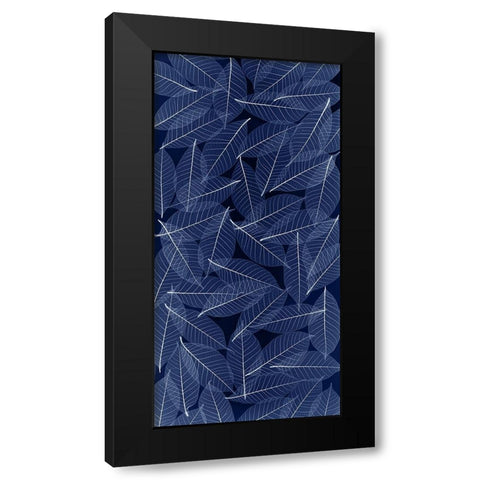 USA- Washington State- Seabeck. Black and white pattern of skeletonized leaves. Black Modern Wood Framed Art Print with Double Matting by Jaynes Gallery