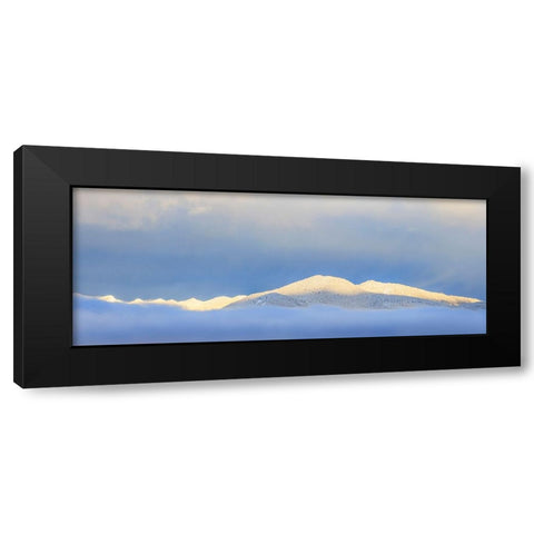 USA- Washington State. Sunrise panoramic of snow-covered mountains in Olympic National Forest. Black Modern Wood Framed Art Print with Double Matting by Jaynes Gallery