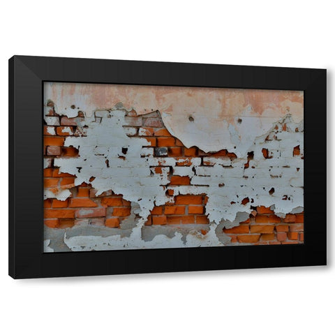 USA- Washington State- Oaksdale. Eastern Washington old painted brick wall Black Modern Wood Framed Art Print with Double Matting by Gulin, Darrell