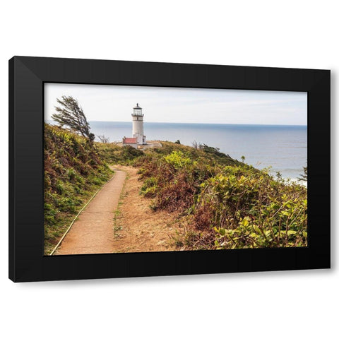 Washington State-Ilwaco-Cape Disappointment State Park North Head lighthouse Black Modern Wood Framed Art Print by Wilson, Emily