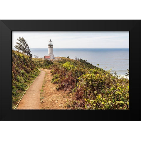 Washington State-Ilwaco-Cape Disappointment State Park North Head lighthouse Black Modern Wood Framed Art Print by Wilson, Emily