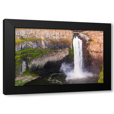 Palouse Falls State Park-Washington State-USA-Palouse falls pouring over cliffs Black Modern Wood Framed Art Print by Wilson, Emily M.