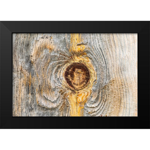 Latah-Washington State-USA-Knot in weathered wood on an old barn Black Modern Wood Framed Art Print by Wilson, Emily M.
