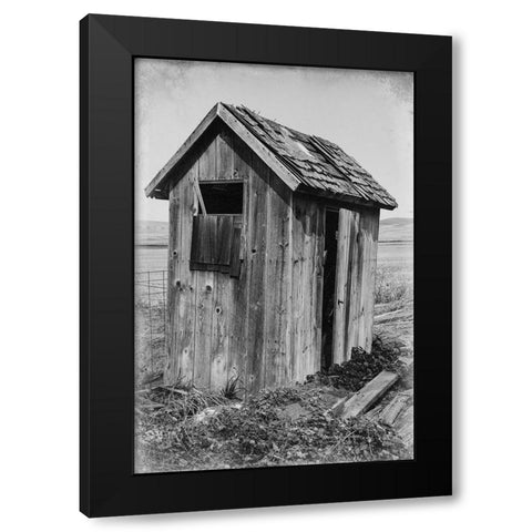 USA- Washington State- Whitman County- Palouse. Bauer Road. Outhouse. Black Modern Wood Framed Art Print by Wilson, Emily M.
