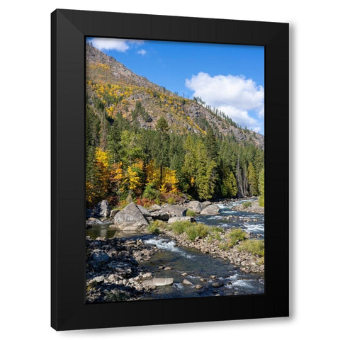 Leavenworth- Washington State- USA. View from a pipeline pedestrian bridge Black Modern Wood Framed Art Print with Double Matting by Horton, Janet