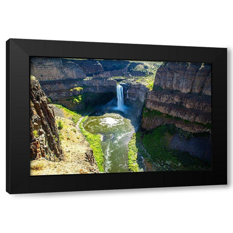 Palouse Falls State Park-Franklin and Whitman Counties-Washington State-waterfall landscape Black Modern Wood Framed Art Print by Sienda, Jolly