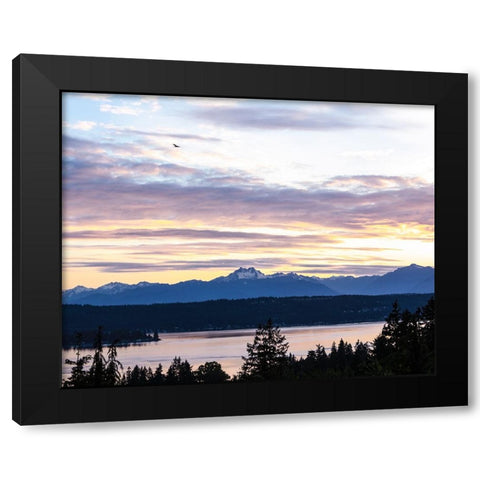 Bremerton-Washington State-Olympic Mountains-Puget Sound Black Modern Wood Framed Art Print with Double Matting by Sienda, Jolly