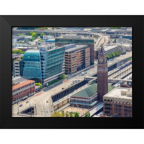 WA-Seattle-King Street Station Black Modern Wood Framed Art Print by Wild, Jamie and Judy