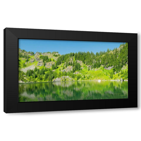 Washington State-Central Cascades-Rampart Ridge-Lake Lillian Black Modern Wood Framed Art Print with Double Matting by Wild, Jamie and Judy