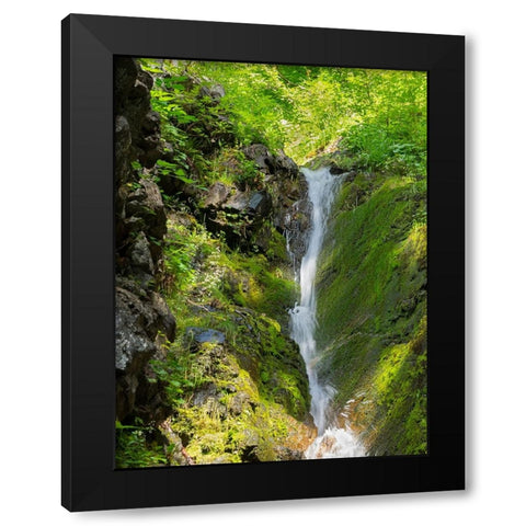 Washington State-Central Cascades-Waterfall at Kendall Peak Black Modern Wood Framed Art Print by Wild, Jamie and Judy