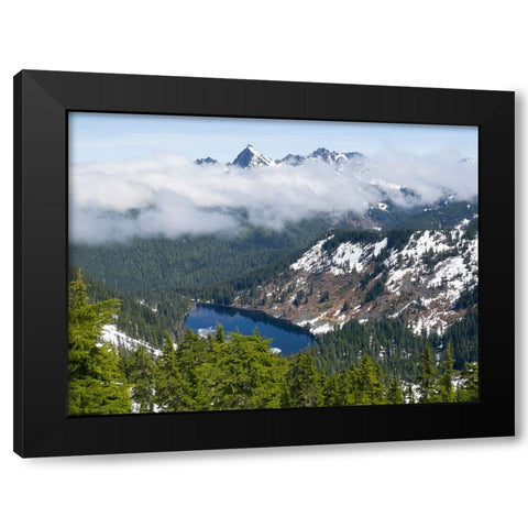 Washington State-Central Cascades Kaleetan Peak and Pratt Lake Black Modern Wood Framed Art Print with Double Matting by Wild, Jamie and Judy