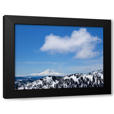 Washington State-Central Cascades View of Mount Rainier from Pratt Mountain Black Modern Wood Framed Art Print by Wild, Jamie and Judy