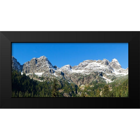 Washington State-Cascade Range Chair Peak on far right Black Modern Wood Framed Art Print by Wild, Jamie and Judy