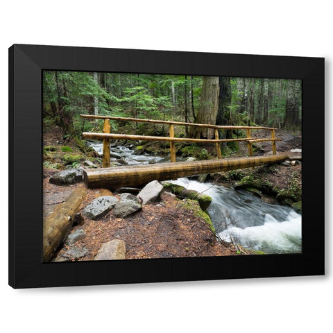 Washington State-Central Cascades Footbridge over Talapus Creek Black Modern Wood Framed Art Print by Wild, Jamie and Judy