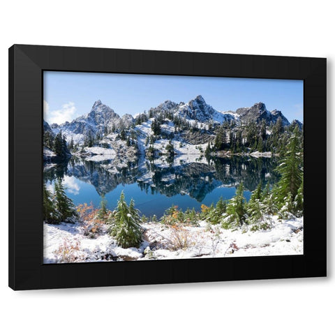 Washington State-Central Cascades Alpine Lakes Wilderness-Gem Lake Black Modern Wood Framed Art Print by Wild, Jamie and Judy