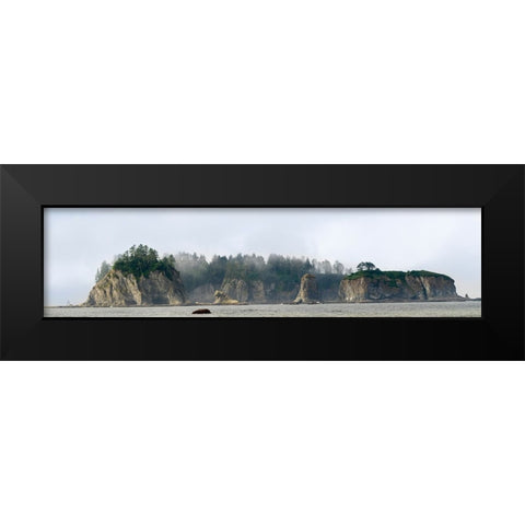 Washington State-Olympic National Park-Rialto Beach James Island Black Modern Wood Framed Art Print by Wild, Jamie and Judy