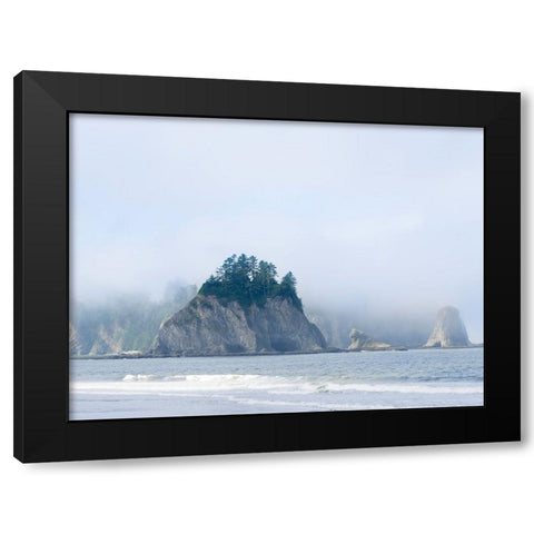 Washington State-Olympic National Park-Rialto Beach James Island Black Modern Wood Framed Art Print by Wild, Jamie and Judy